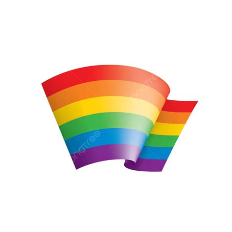 Rainbow Wave Clipart PNG Images, Vector A Rainbow Flag Waving On White Background, Community ...