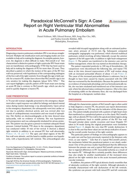 (PDF) Paradoxical McConnell's Sign: A Case Report on Right Ventricular ...