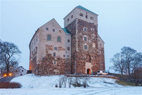 Turku Castle in Winter Season. Medieval Building in the City of Turku in Finland Stock Image ...