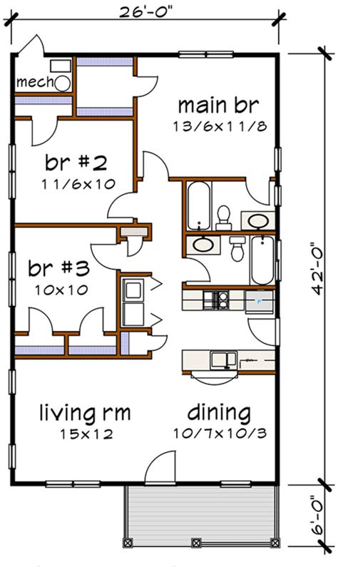 Floor Plan Of Bungalow House With Attic - floorplans.click