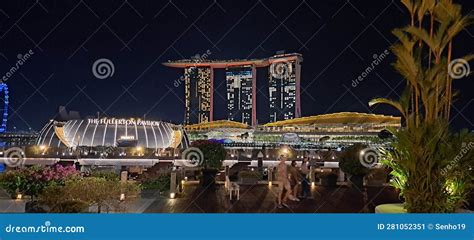 Beautiful Marina Bay Singapore at Night Editorial Photo - Image of marina, xxxxx: 281052351