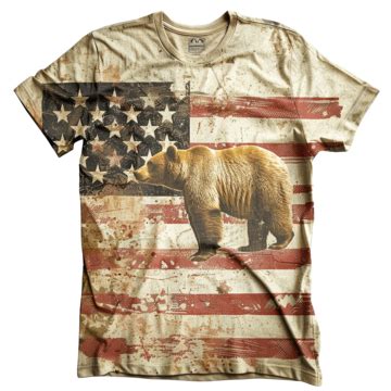 T Shirt California Republic America Bear Vintage Style, Vintage, Mountain, Adventure PNG ...