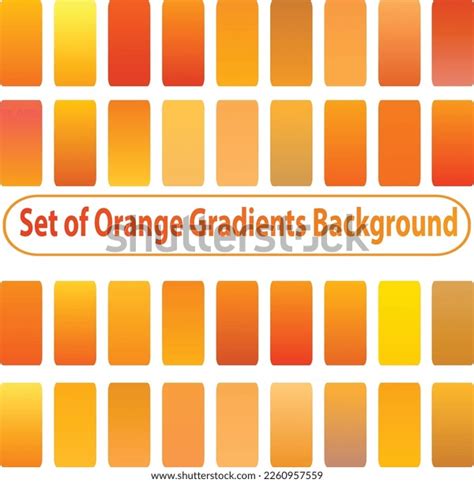 Set Orange Gradients Background Color Palette Stock Vector (Royalty ...