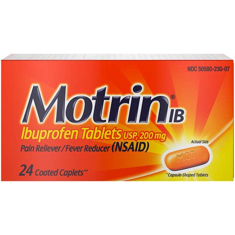 Motrin IB, Ibuprofen, Relief from Minor Aches and Pains, 24 Count