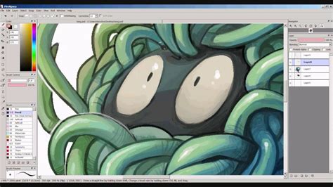 Tangela Painting in FireAlpaca - YouTube