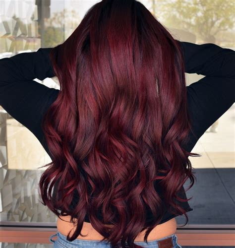 Deep red ruby wine red hair | Shades of red hair, Wine red hair, Hair color