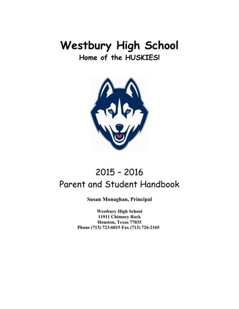 Westbury High School 2015 – 2016 Parent and Student Handbook