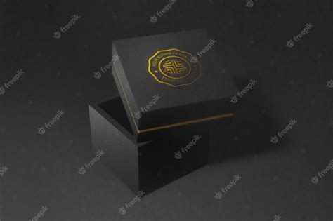 Premium PSD | Box logo mockup