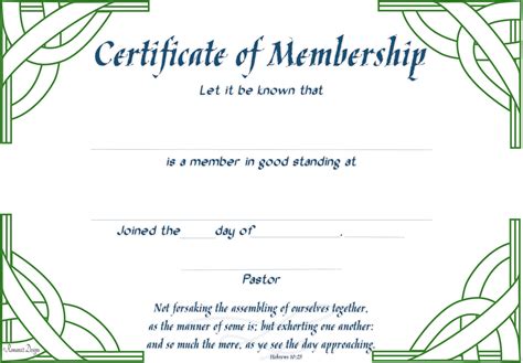 Church Membership Certificate PDF Printable - Etsy