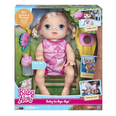 Hasbro Baby Alive Baby Go Bye Bye Doll - Blonde w/doll,outfit,carrier, brush | Baby dolls for ...