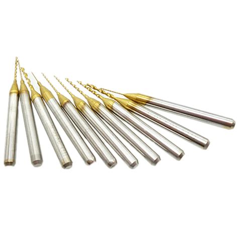 10pcs 0.3mm 1.2mm Tungsten Steel Pcb Cnc Drill Bits Titanium Coated Micro Engraving Bit Shank ...