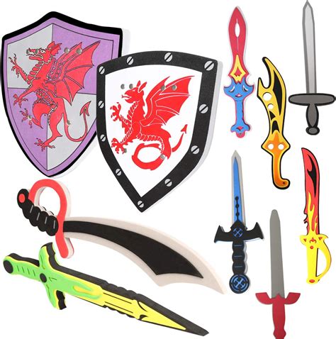 Amazon.com: Foam Swords and Shields for Kids - 10 Pack Kids Foam Sword Toy for Boys - Soft Play ...