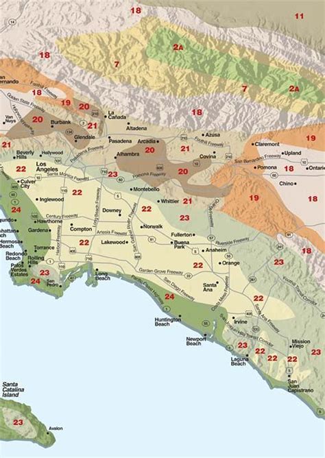 Sunset climate zones: Los Angeles region | Climate zones, Garden zones map, Climates