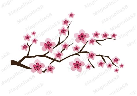 Cherry Blossom Branch SVG PNG Layered Cherry Branch Cut - Etsy