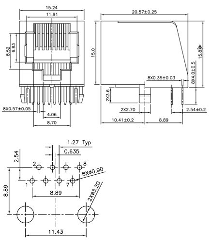 Pcb Rj45 Pin Numbers