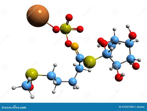 3D Image of Glucoraphanin Skeletal Formula Stock Illustration - Illustration of predator ...