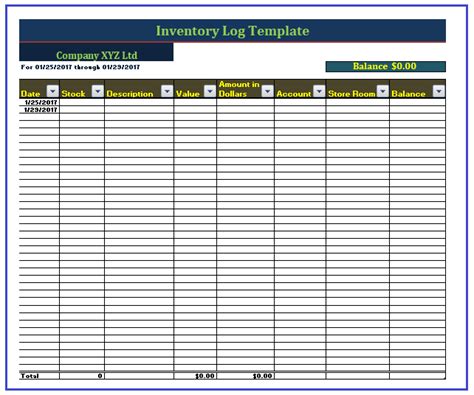 8 inventory log templates – Artofit