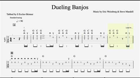 Dueling Banjos - Simple Arrangement - Easy Guitar Tab - Playthrough ...