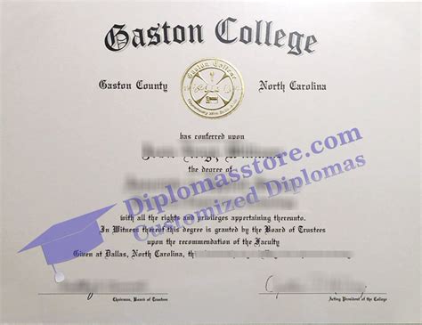 Important tips for making a fake Gaston College diploma