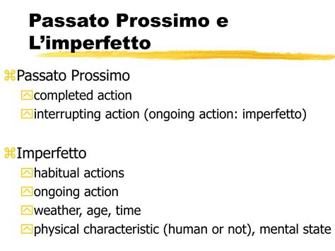 PPT - Passato Prossimo e L’imperfetto PowerPoint Presentation, free ...