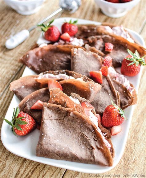 Strawberry Cheesecake Chocolate Crepes - PinkWhen