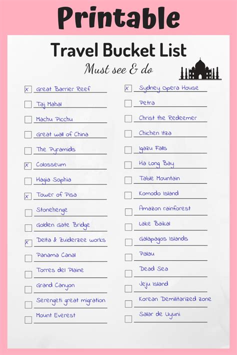 Travel Bucket Lists Printable Travel Planners Travel | Etsy | Travel ...