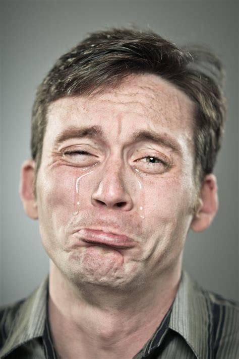 Caucasian Man Crying Portrait Stock Image - Image of head, brown: 31200443