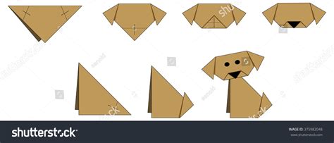 Simple Origami Dog Stock Vector (Royalty Free) 375982048 | Shutterstock