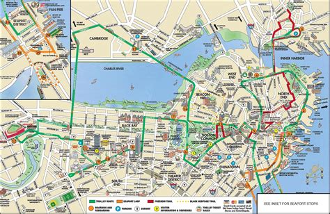 Boston trolley map - Boston trolley tours map (United States of America)