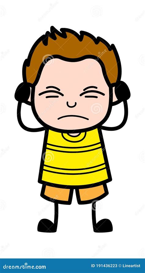 Covering Ears Schoolboy Cartoon Royalty-Free Illustration ...