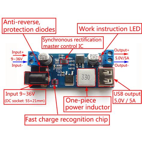 24V 12V To 5V 5A Power Supply Buck Converter Step Down Converter Charging Module–OKY3502-4 – OKYSTAR