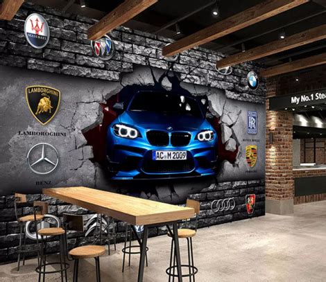 Floor Murals, 3d Wall Murals, 3d Wallpaper Cars, Wallpaper Art, Car Wash Business, Garage Style ...