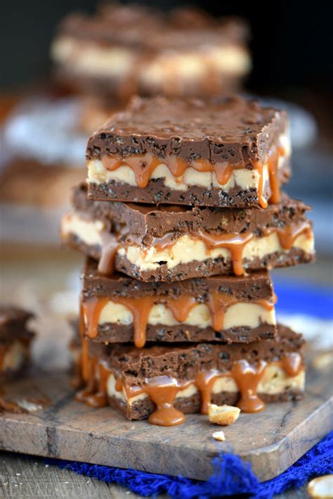 No Bake Snickers Crunch Bars - Mom On Timeout | Desserts, Crunch bars ...