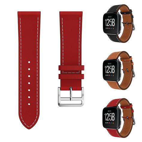 Fitbit Versa Bands Genuine Leather Replacement Watch Bands Wristband bracelet Wrist Straps for ...