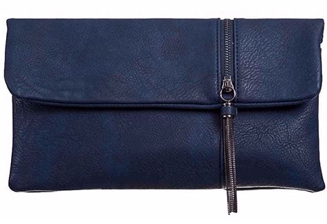 Blue Clutch Bag Ladies Navy Faux Leather Evening Envelope Bag Tassel ...