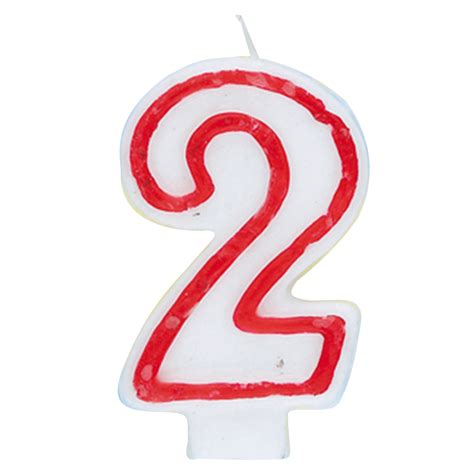 Number 2 Birthday Candle, 2.75 in, Red and White, 1ct - Walmart.com - Walmart.com
