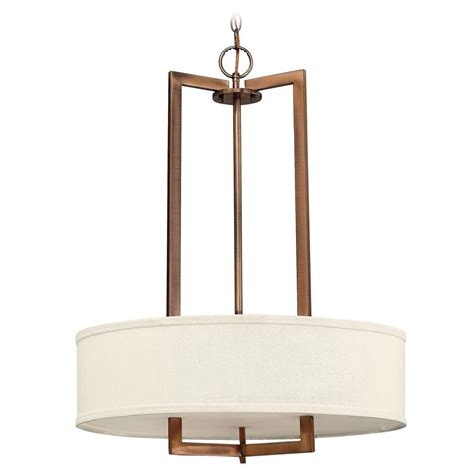 Modern Drum Pendant Light with White Shade in Brushed Bronze Finish ...