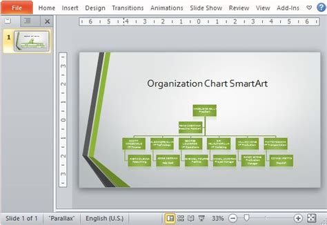 Widescreen Organizational Chart Template For PowerPoint