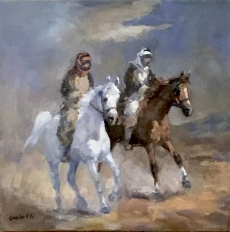 original oil painting on canvas Arabian horses painting | #2495646047