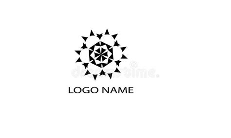 Logo Abstract Circle Black and White Stock Illustration - Illustration ...