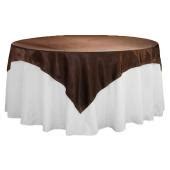 Sleek Satin Tablecloths 72 Square - Chocolate Brown