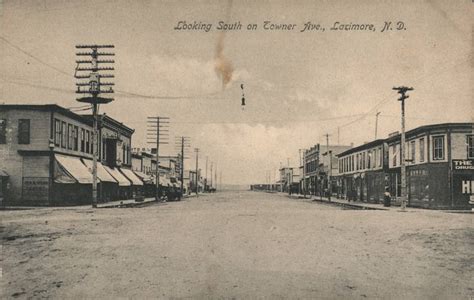 Looking South on Towner Avenue Larimore, ND Postcard