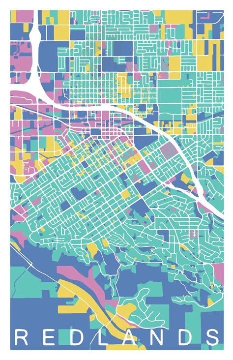 Redlands California Map, City Map Print - Etsy