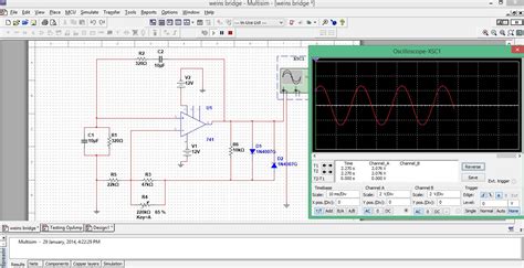 gain - Problem with Wien's Bridge basic working and simulation in multisim - Electrical ...