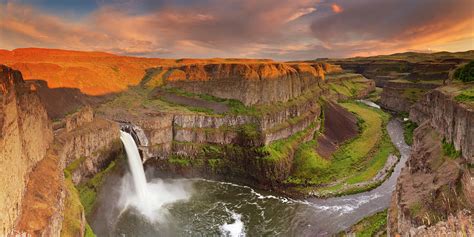 Palouse Falls In Washington, Usa At by Sara winter