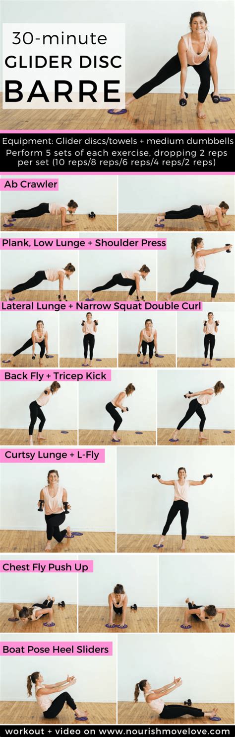 At-Home Glider Disc Barre Workout | Nourish Move Love