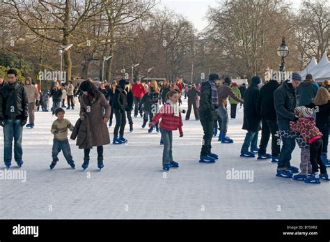 Outdoor Ice RInk at the Winter Wonderland at Hyde Park London, England ...