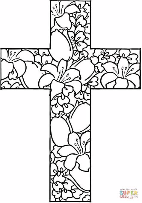 Free Easter Cross Coloring Page, Download Free Easter Cross Coloring Page png images, Free ...