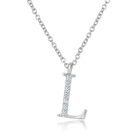 Diamond Initial Necklace L | Pravins