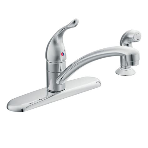 MOEN Chateau Single-Handle Standard Kitchen Faucet with Side Sprayer in Chrome-7430 - The Home Depot